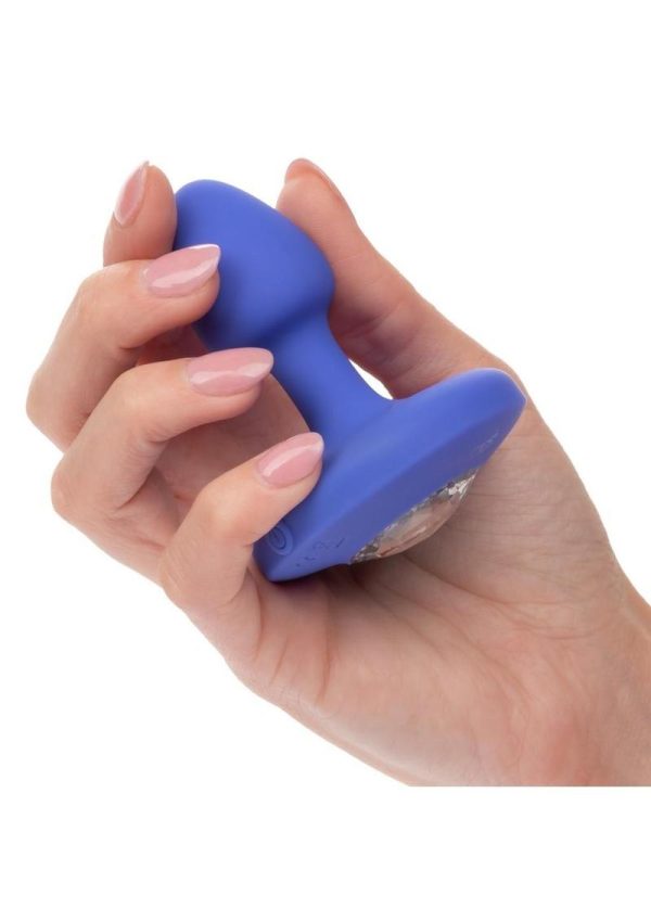 Cheeky Gems Rechargeable Silicone Vibrating Butt Plug - Small - Blue