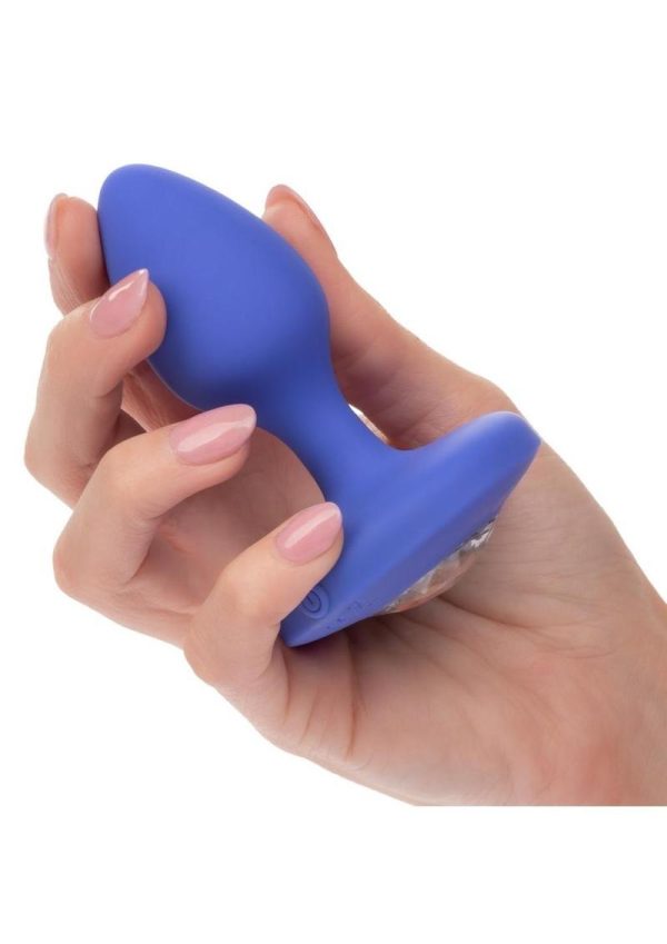 Cheeky Gems Rechargeable Silicone Vibrating Plug - Medium - Blue