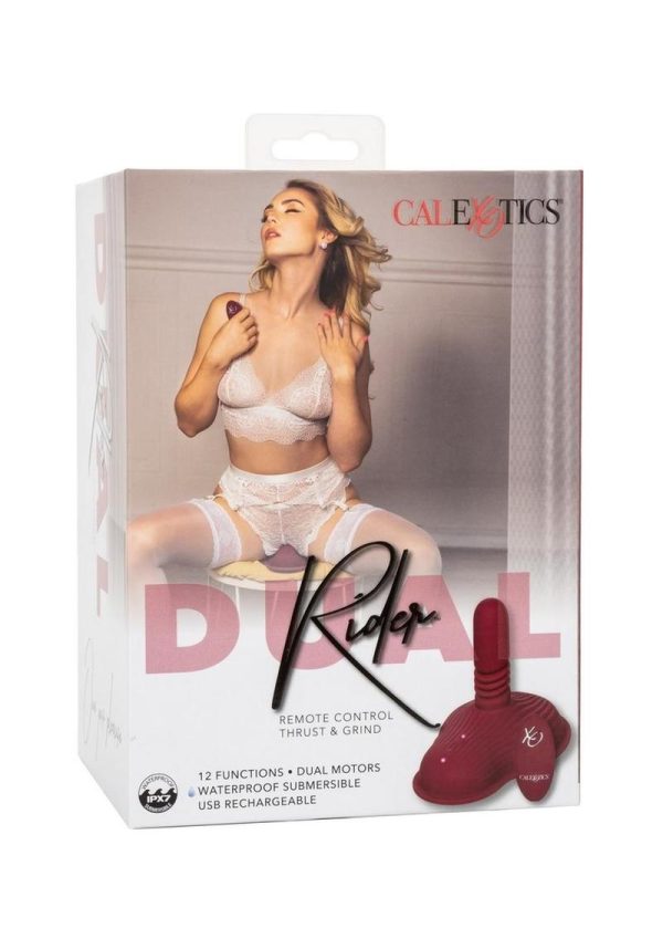 Dual Rider Rechargeable Silicone Thrust and Grind Vibrator with Remote Control - Red