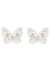 Leg Avenue Chrysallis Adhesive Glow in The Dark Nipple Jewels Sticker - OS - Clear