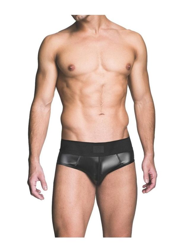 Prowler RED Wetlook Ass-Less Brief - Small - Black