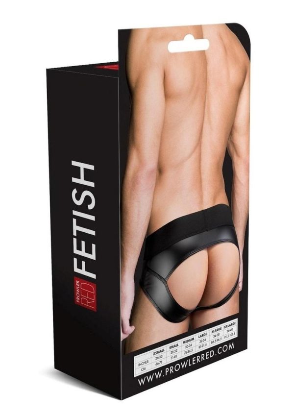Prowler RED Wetlook Ass-Less Brief - Small - Black