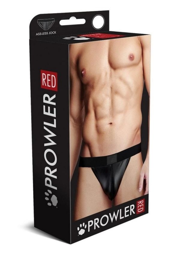 Prowler RED Wetlook Ass-Less Jock - Small - Black