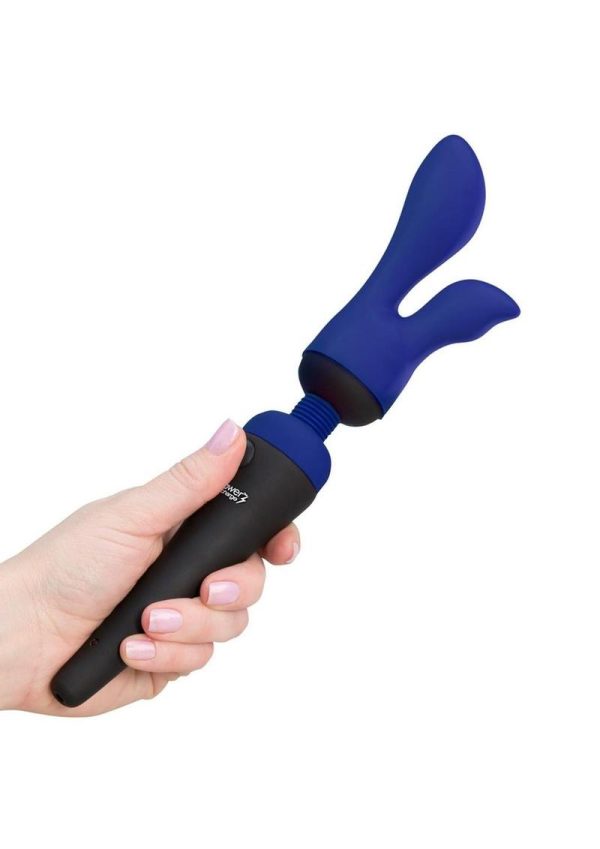PalmSensual Accessories Silicone Massager Head Attachment (2 Per Pack) - Blue/Black