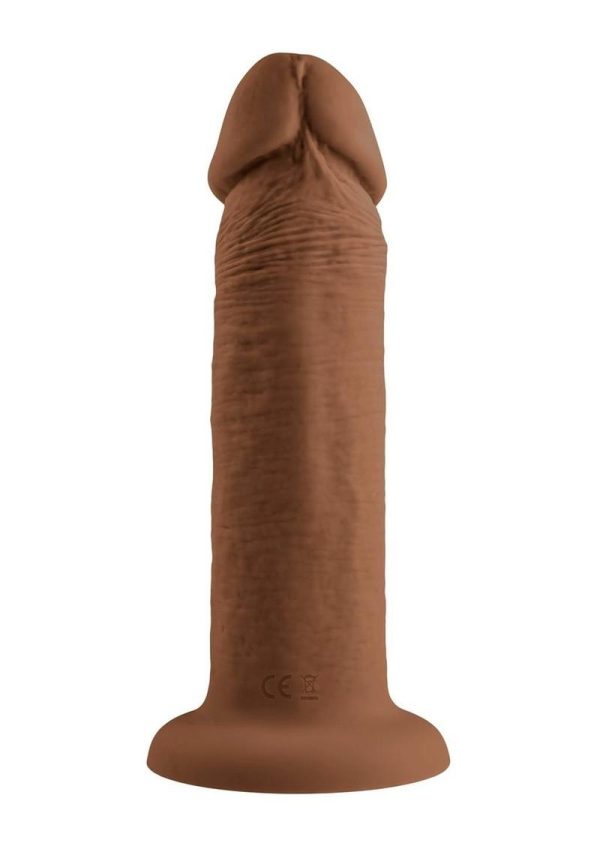 Vibrating Rechargeable Silicone Dildo 6in - Caramel