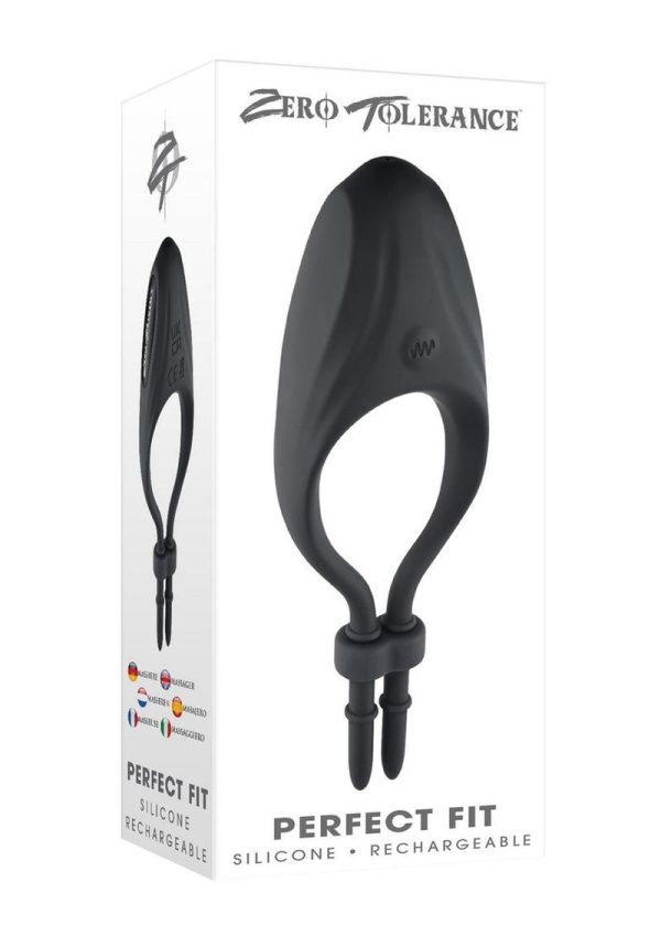 Zero Tolerance Perfect Fit Rechargeable Silicone Vibrating Adjustable Cock Tie - Black