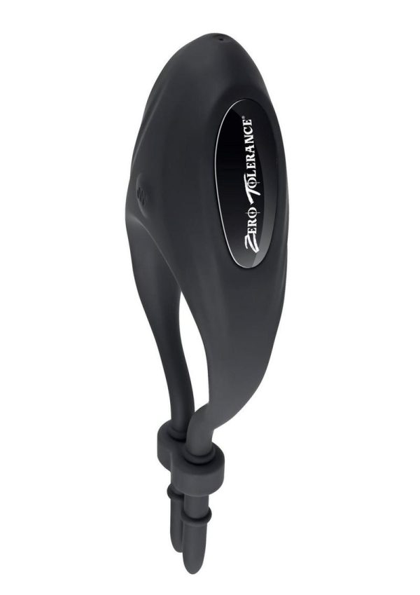 Zero Tolerance Perfect Fit Rechargeable Silicone Vibrating Adjustable Cock Tie - Black