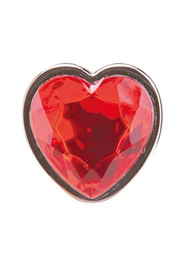 Whipsmart Heartbreaker Metal Butt Plug - Medium - Silver/Red