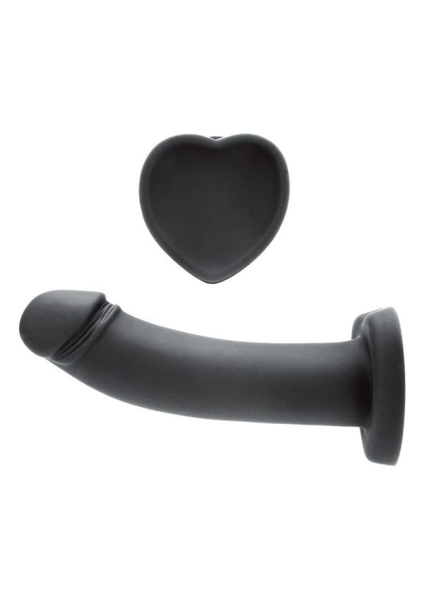 Whipsmart Heartbreaker Silicone Dildo Heart Base 7in - Black