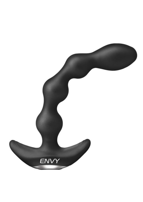 Envy Toys Deep Reach Rechargeable Silicone Vibrating Anal Beads with Remote Control - Black