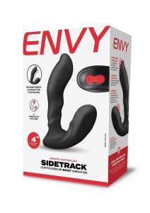 Envy Toys Sidetrack Rechargeable Silicone Contoured P-Spot Vibrator with Remote Control - Black