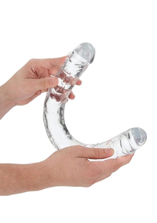 RealRock Crystal Clear Double Dong 18in - Clear