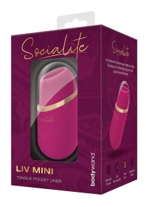 Bodywand Socialite Liv Mini Tongue Rechargeable Silicone Pocket Licker Vibrator- Pink