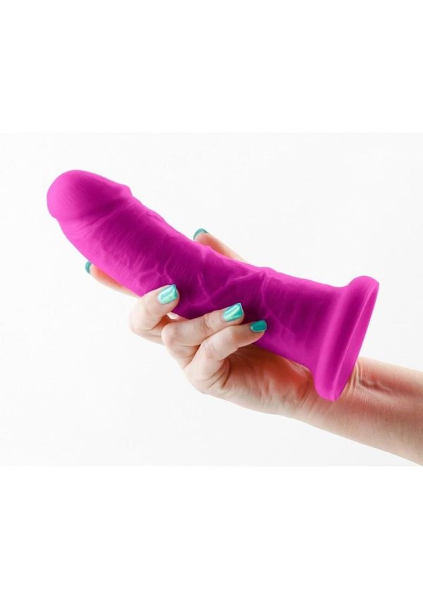 Colours Dual Density Girth Silicone Dildo 7in - Purple