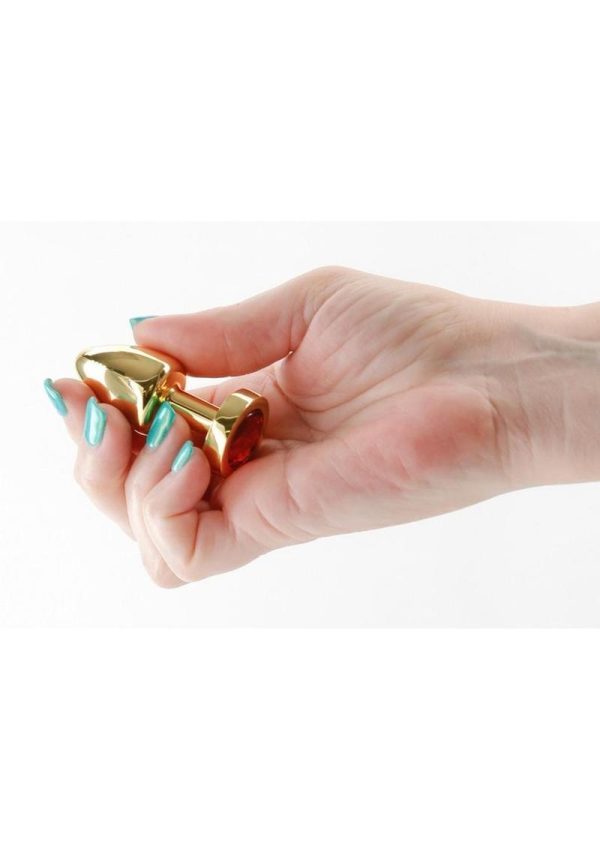 Rear Assets Aluminum Anal Plug - Petite - Gold/Red