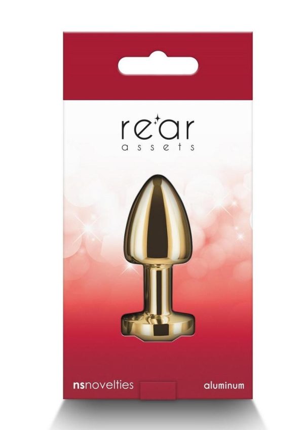 Rear Assets Aluminum Anal Plug - Petite - Gold/Red