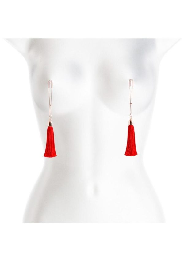 Bound Nipple Clamps T1 - Rose Gold/Red