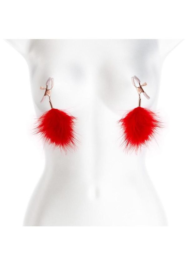 Bound Nipple Clamps F1 - Rose Gold/Red