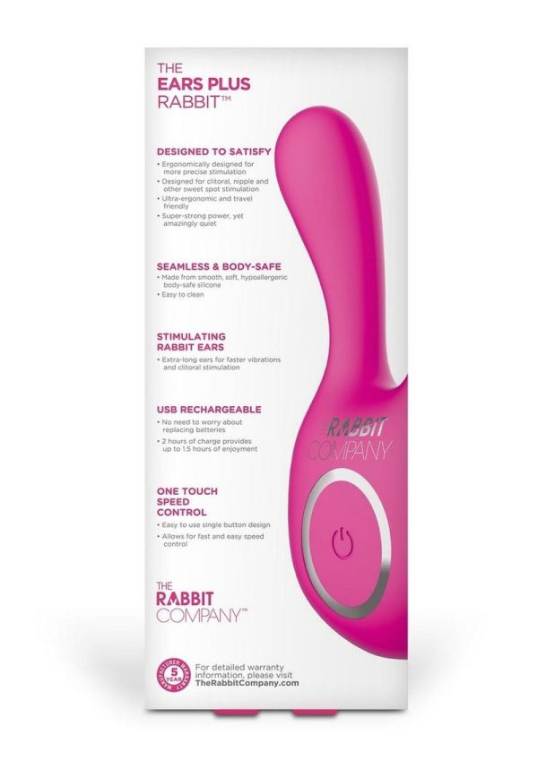 The Rabbit Company The Ears Plus Rabbit Rechargeable Silicone Stimulator - Hot Pink