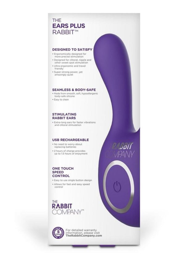 The Rabbit Company The Ears Plus Rabbit Rechargeable Silicone Stimulator - Purple