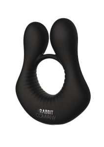 The Rabbit Company The Deluxe Rabbit Ring Rechargeable Silicone Couples Ring - Black