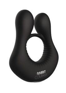 The Rabbit Company The Deluxe Rabbit Ring Rechargeable Silicone Couples Ring - Black