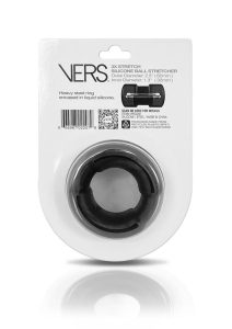 Vers Liquid Silicone Ball Stretcher Weighted Steel Core - Black
