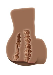 Zero Tolerance Rear Beauty Rechargeable Dual Vibrating Realistic Ass and Vagina - Chocolate