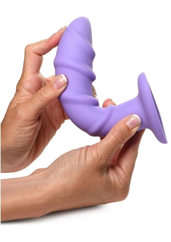 Simply Sweet Swirl Silicone Dildo - Purple