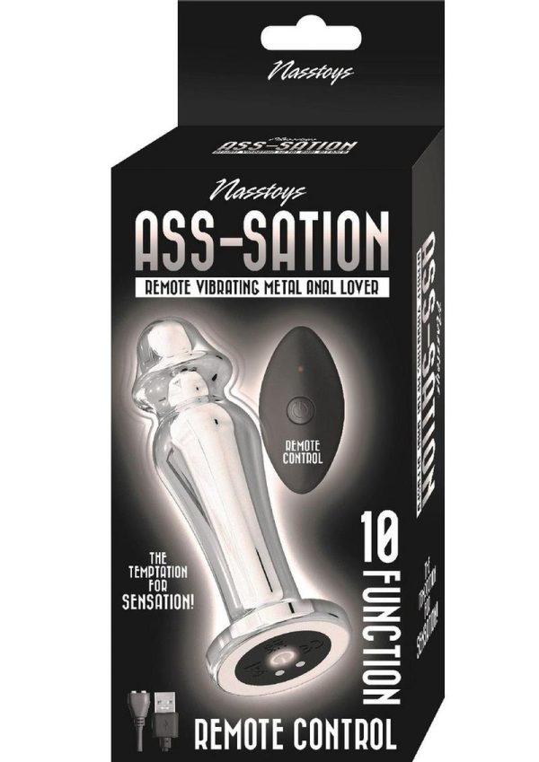 Ass-Sation Rechargeable Vibrating Metal Anal Lover with Remote Control - Silver