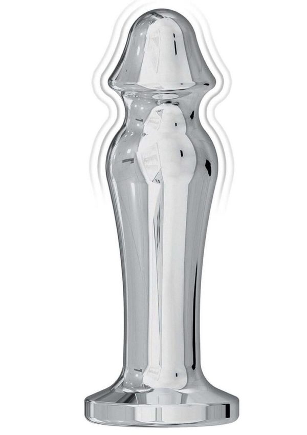 Ass-Sation Rechargeable Vibrating Metal Anal Lover with Remote Control - Silver