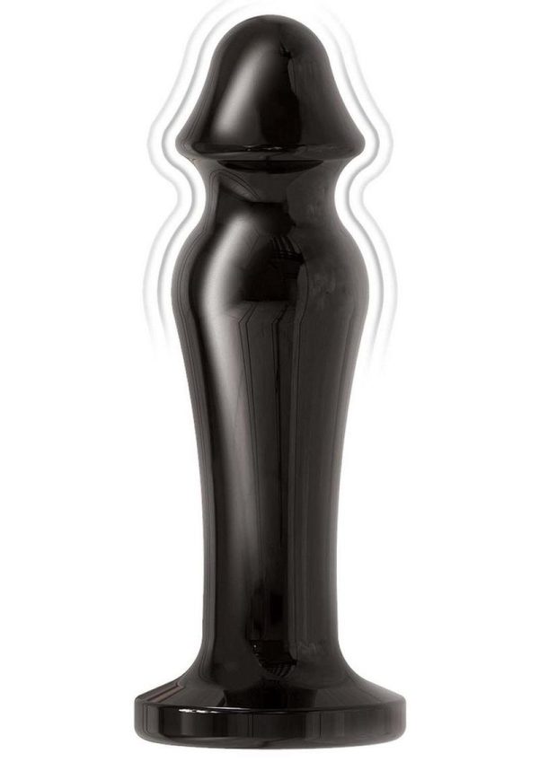 Ass-Sation Rechargeable Vibrating Metal Anal Lover with Remote Control - Black
