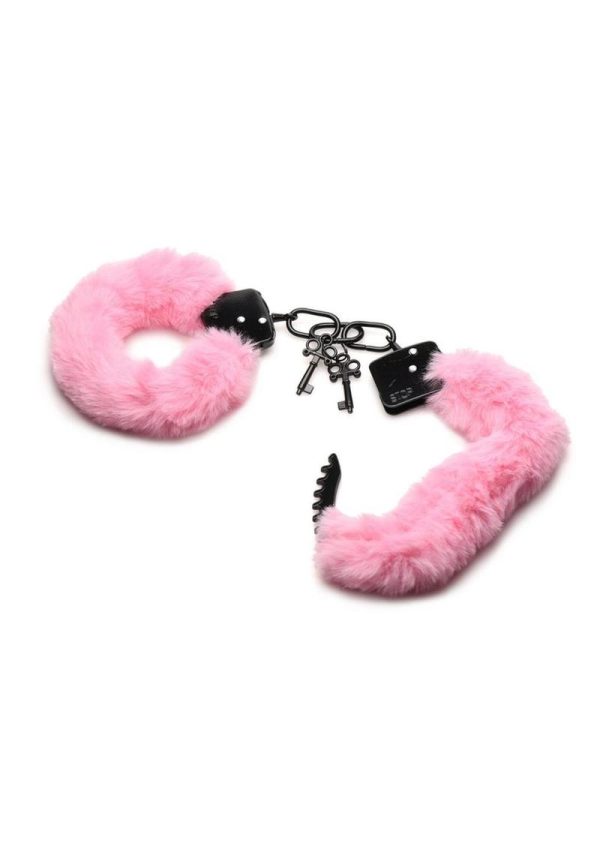 Master Series Cuffed in Fur Furry Handcuffs - Pink