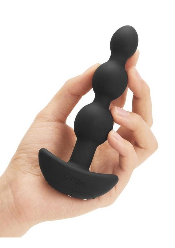 B-Vibe Triplet Anal Beads Rechargeable Silicone Beads with Remote Control - Black