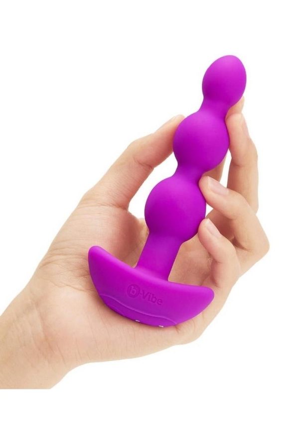 B-Vibe Triplet Anal Beads Rechargeable Silicone Beads with Remote Control - Fuchsia