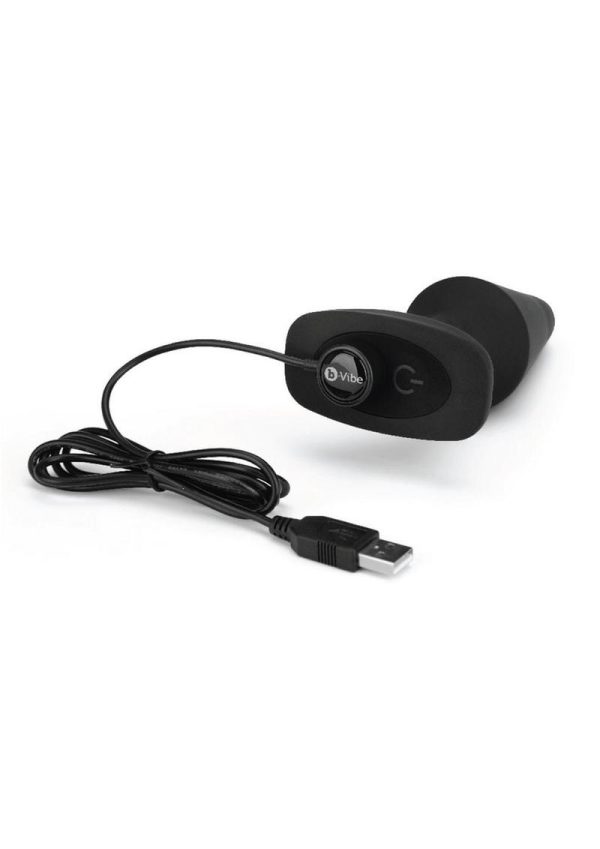 B-Vibe Rimming XL Rechargeable Silicone Anal Plug with Remote Control - XLarge - Black