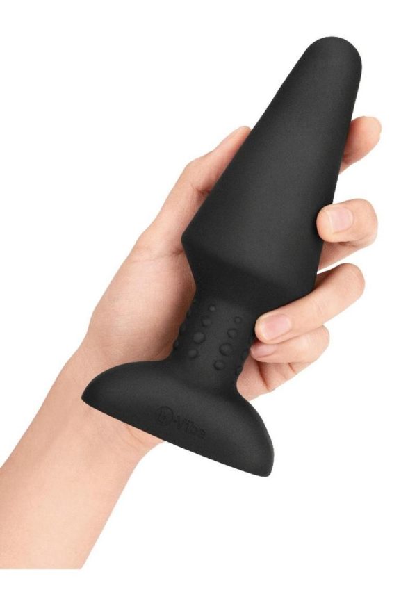 B-Vibe Rimming XL Rechargeable Silicone Anal Plug with Remote Control - XLarge - Black