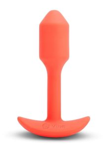 B-Vibe Vibrating Snug Plug Rechargeable Silicone Anal Plug - Small - Orange