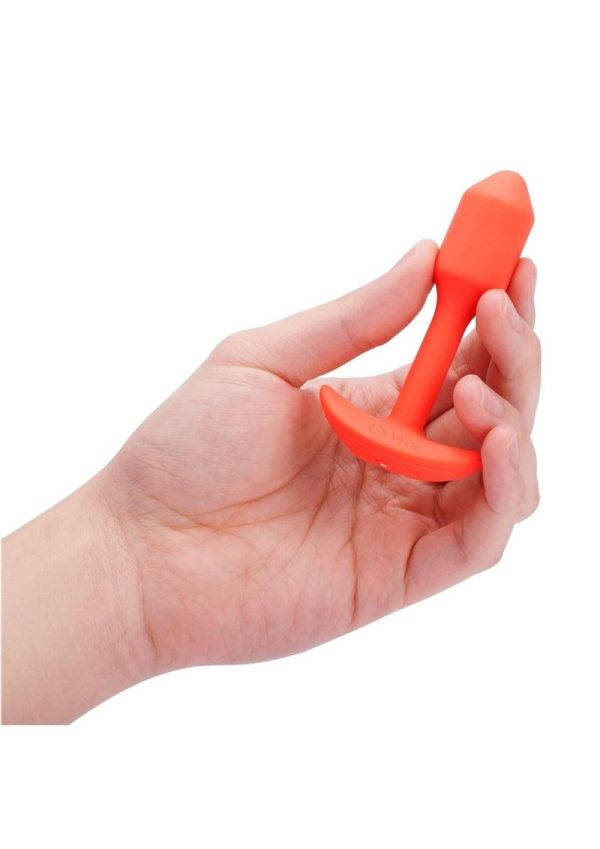 B-Vibe Vibrating Snug Plug Rechargeable Silicone Anal Plug - Small - Orange
