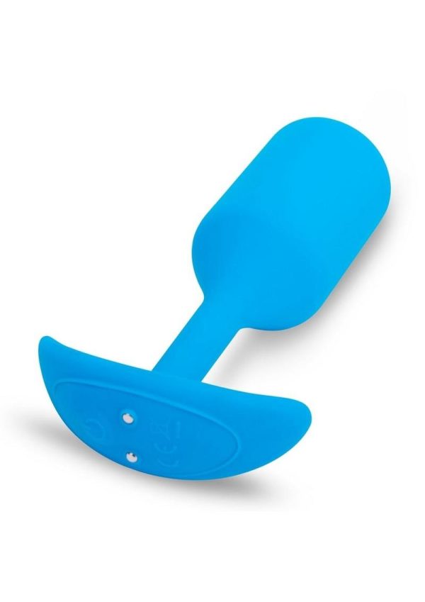 B-Vibe Vibrating Snug Plug Rechargeable Silicone Anal Plug - Large - Blue
