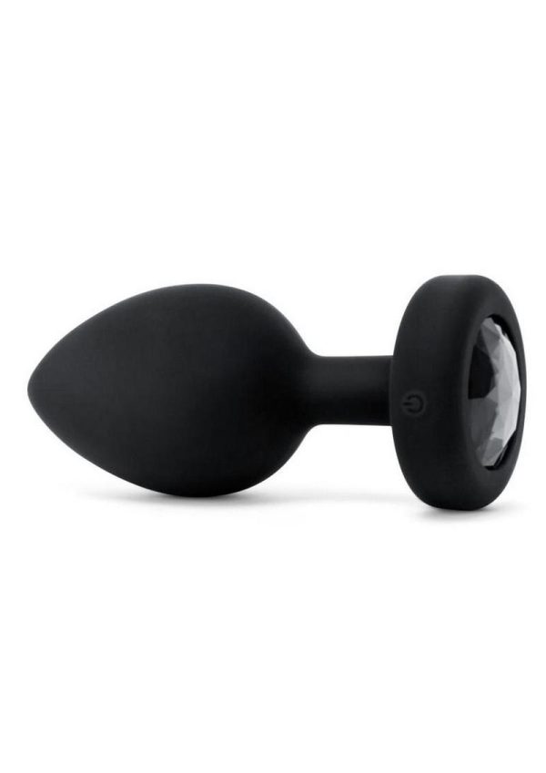 B-Vibe Vibrating Jewel Plug Rechargeable Silicone Anal Plug with Remote Control - XXLarge - Black