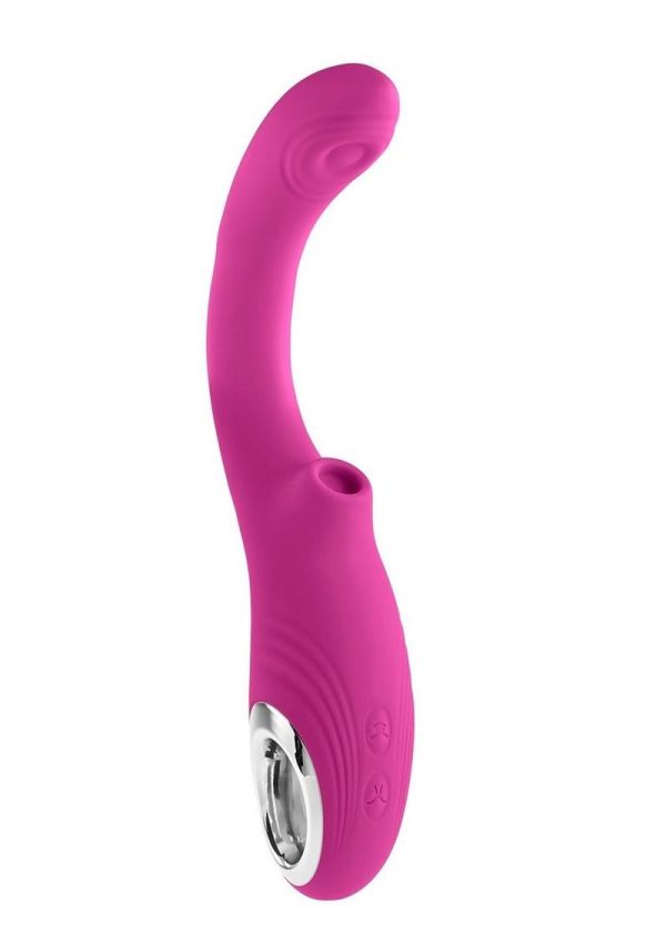 Strike a Pose Rechargeable Silicone Dual Stimulating Vibrator - Red