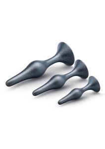 Anal Adventures Matrix Genesis Plug Kit Silicone Anal Plug Set - Stellar Silver