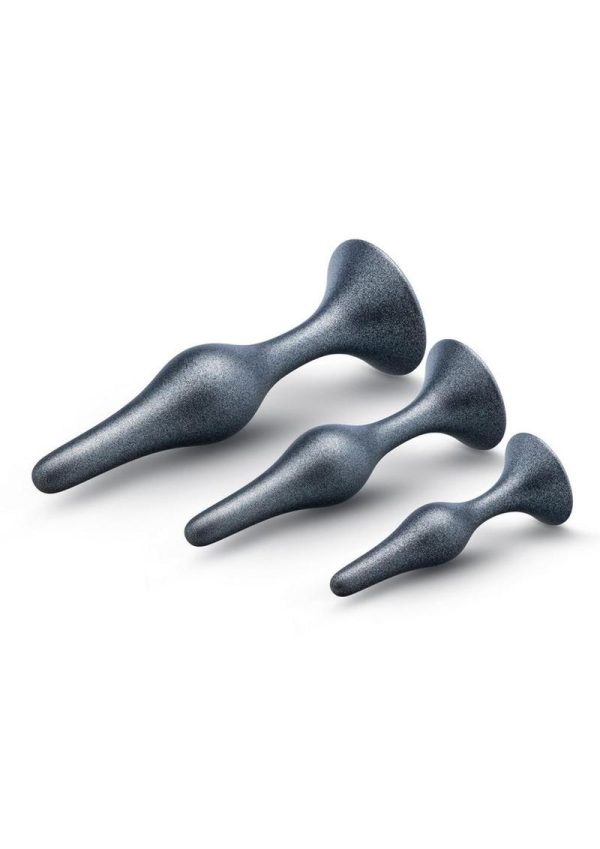 Anal Adventures Matrix Genesis Plug Kit Silicone Anal Plug Set - Stellar Silver