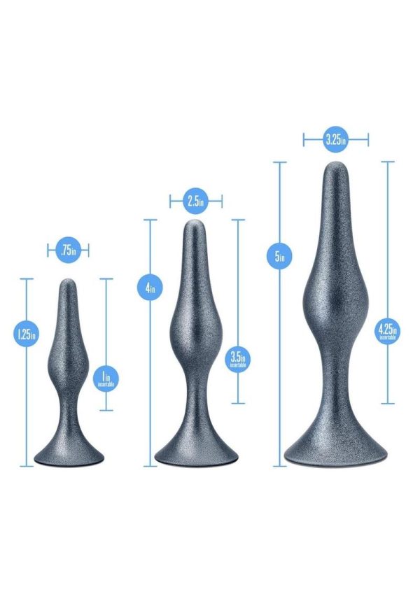 Anal Adventures Matrix Genesis Plug Kit Silicone Anal Plug Set - Stellar Silver