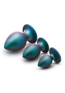 Anal Adventures Matrix Metaverse Plug Kit Silicone Anal Plug Set - Dark Millenium Blue
