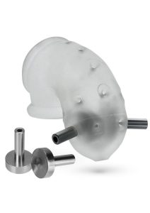 Airlock Electro Air-Lite Vented Silicone Chastity - Clear Ice