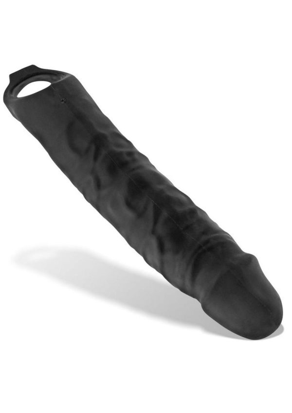 Snake Deep-Reacher Silicone Cocksheath - Black Ice
