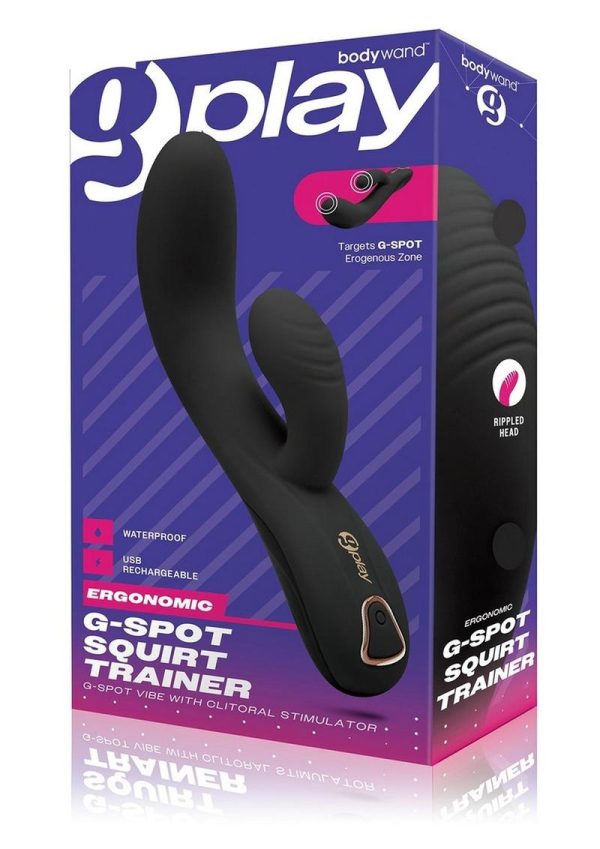 Bodywand G-Play Squirt Trainer Rechargeable Silicone Rabbit Vibrator - Black