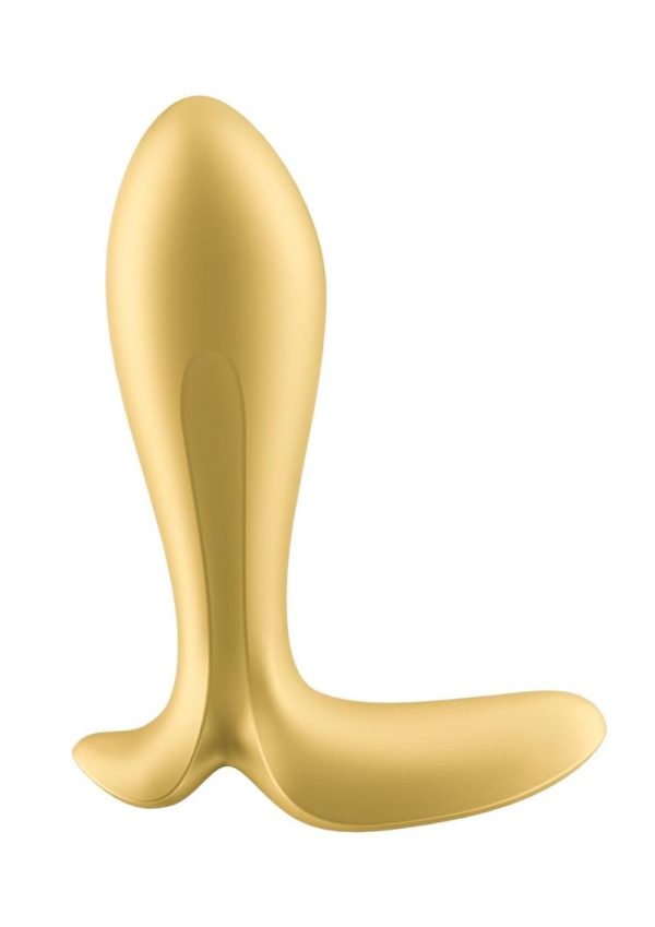 Satisfyer Intensity Plug Rechargeable Silicone Connect App Anal Plug - Gold